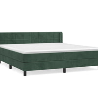 Boxspringbett mit Matratze Dunkelgrün 180x200 cm Samt