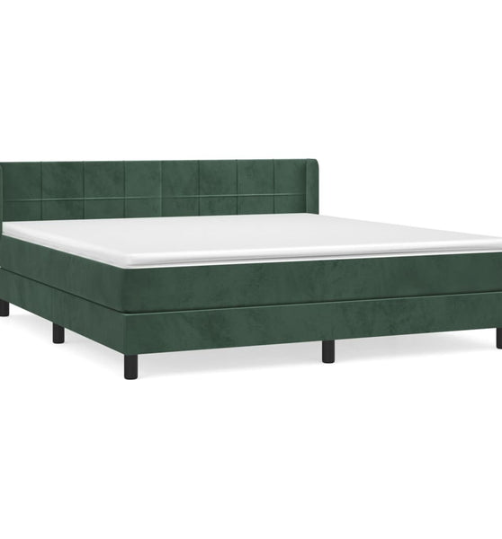 Boxspringbett mit Matratze Dunkelgrün 180x200 cm Samt