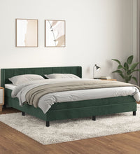 Boxspringbett mit Matratze Dunkelgrün 180x200 cm Samt