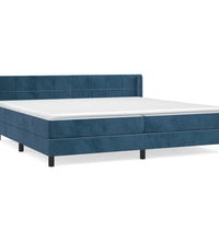 Boxspringbett mit Matratze Dunkelblau 200x200 cm Samt