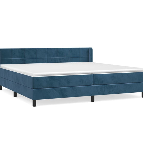 Boxspringbett mit Matratze Dunkelblau 200x200 cm Samt