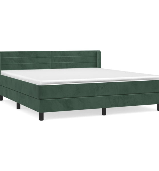 Boxspringbett mit Matratze Dunkelgrün 180x200 cm Samt