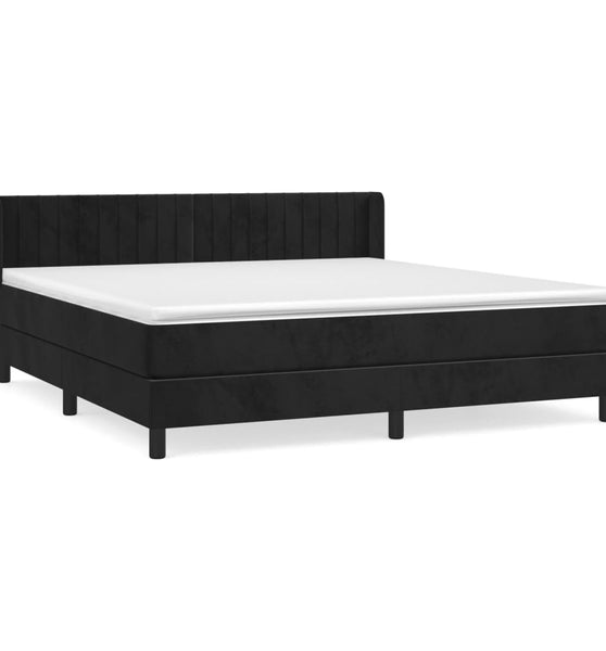 Boxspringbett mit Matratze Schwarz 160x200 cm Samt