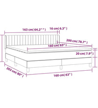 Boxspringbett mit Matratze Schwarz 160x200 cm Samt