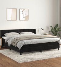 Boxspringbett mit Matratze Schwarz 160x200 cm Samt