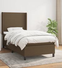 Boxspringbett mit Matratze Dunkelbraun 80x200 cm Stoff