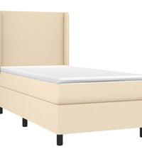 Boxspringbett mit Matratze Creme 90x200 cm Stoff