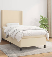 Boxspringbett mit Matratze Creme 90x200 cm Stoff