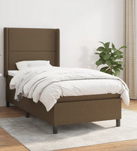 Boxspringbett mit Matratze Dunkelbraun 80x200 cm Stoff