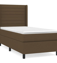 Boxspringbett mit Matratze Dunkelbraun 80x200 cm Stoff