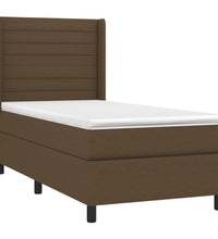 Boxspringbett mit Matratze Dunkelbraun 80x200 cm Stoff