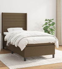 Boxspringbett mit Matratze Dunkelbraun 80x200 cm Stoff