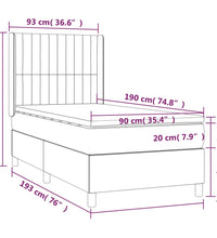 Boxspringbett mit Matratze Creme 90x190 cm Stoff