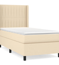 Boxspringbett mit Matratze Creme 90x200 cm Stoff