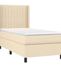 Boxspringbett mit Matratze Creme 90x200 cm Stoff