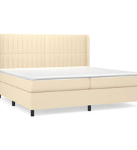 Boxspringbett mit Matratze Creme 200x200 cm Stoff
