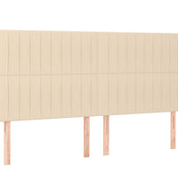Boxspringbett mit Matratze Creme 200x200 cm Stoff