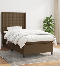 Boxspringbett mit Matratze Dunkelbraun 80x200 cm Stoff