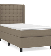 Boxspringbett mit Matratze Taupe 90x200 cm Stoff