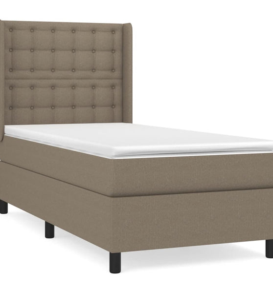 Boxspringbett mit Matratze Taupe 90x200 cm Stoff