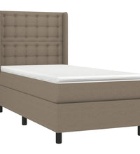 Boxspringbett mit Matratze Taupe 90x200 cm Stoff