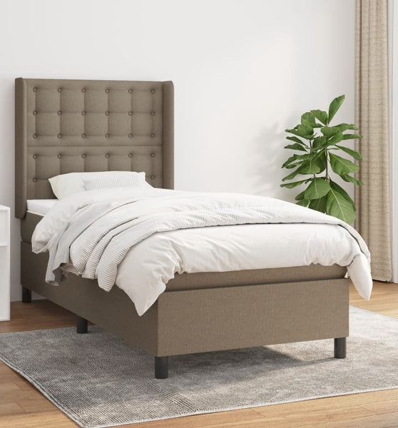 Boxspringbett mit Matratze Taupe 90x200 cm Stoff