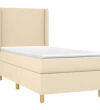 Boxspringbett mit Matratze Creme 90x200 cm Stoff