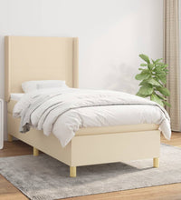Boxspringbett mit Matratze Creme 90x200 cm Stoff