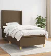 Boxspringbett mit Matratze Dunkelbraun 80x200 cm Stoff