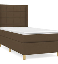 Boxspringbett mit Matratze Dunkelbraun 80x200 cm Stoff
