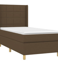 Boxspringbett mit Matratze Dunkelbraun 80x200 cm Stoff
