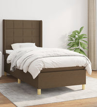 Boxspringbett mit Matratze Dunkelbraun 80x200 cm Stoff