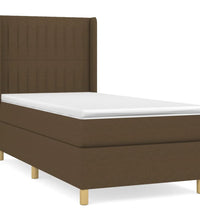 Boxspringbett mit Matratze Dunkelbraun 80x200 cm Stoff