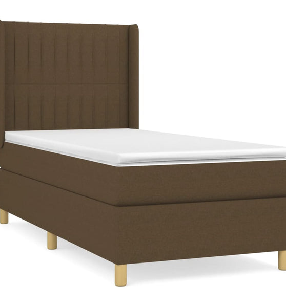 Boxspringbett mit Matratze Dunkelbraun 80x200 cm Stoff