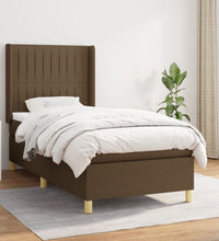 Boxspringbett mit Matratze Dunkelbraun 80x200 cm Stoff