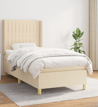 Boxspringbett mit Matratze Creme 100x200 cm Stoff