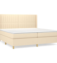 Boxspringbett mit Matratze Creme 200x200 cm Stoff