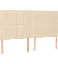 Boxspringbett mit Matratze Creme 200x200 cm Stoff
