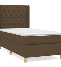 Boxspringbett mit Matratze Dunkelbraun 80x200 cm Stoff