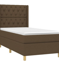 Boxspringbett mit Matratze Dunkelbraun 80x200 cm Stoff