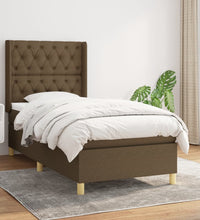Boxspringbett mit Matratze Dunkelbraun 80x200 cm Stoff