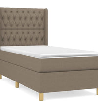 Boxspringbett mit Matratze Taupe 90x200 cm Stoff