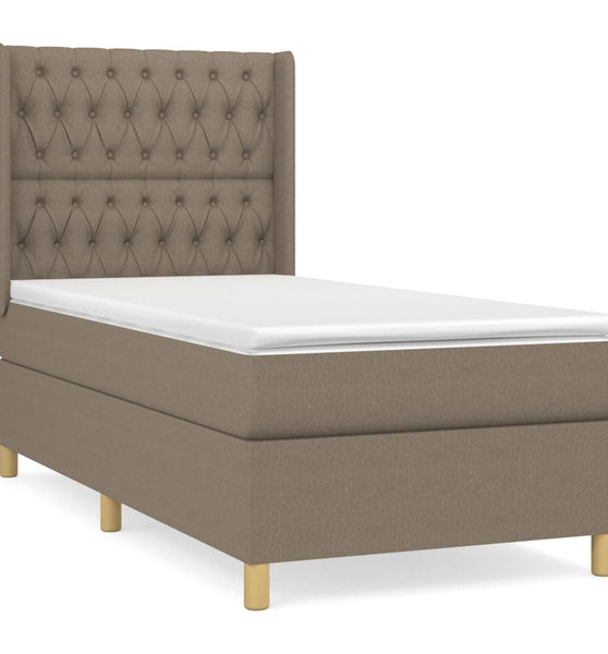 Boxspringbett mit Matratze Taupe 90x200 cm Stoff