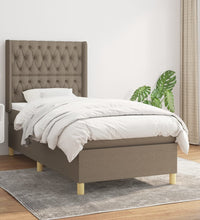 Boxspringbett mit Matratze Taupe 90x200 cm Stoff