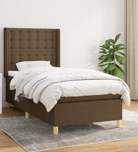 Boxspringbett mit Matratze Dunkelbraun 80x200 cm Stoff