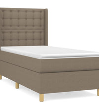 Boxspringbett mit Matratze Taupe 90x200 cm Stoff