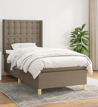 Boxspringbett mit Matratze Taupe 90x200 cm Stoff