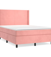 Boxspringbett mit Matratze Rosa 140x190 cm Samt