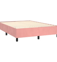 Boxspringbett mit Matratze Rosa 140x190 cm Samt