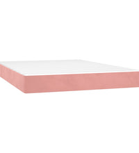 Boxspringbett mit Matratze Rosa 140x190 cm Samt